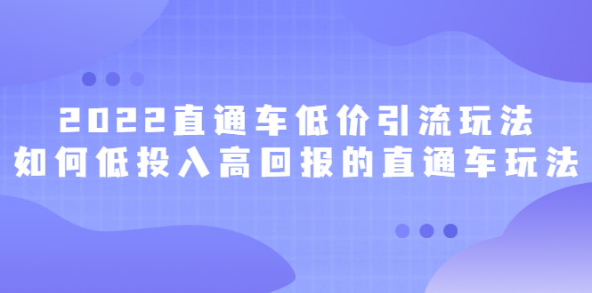 2022直通车低价引流玩法，教大家如何低投入高回报的直通车玩法-诸葛网创