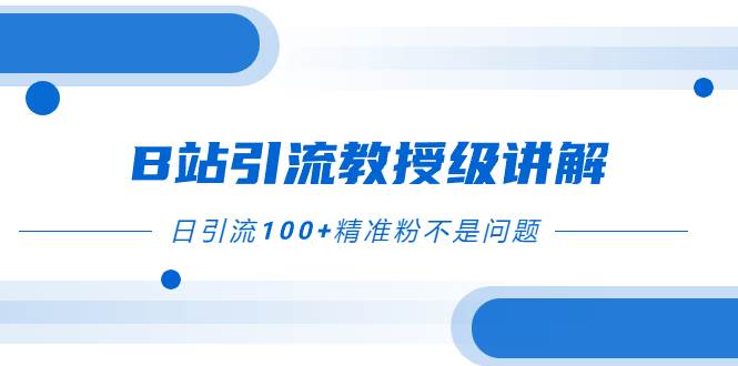 B站引流教授级讲解，细节满满，日引流100+精准粉不是问题-诸葛网创