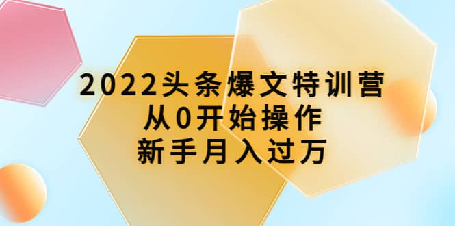 2022头条爆文特训营：从0开始操作，新手月入过万（16节课时）-诸葛网创