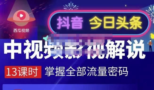 嚴如意·中视频影视解说—掌握流量密码，自媒体运营创收，批量运营账号-诸葛网创