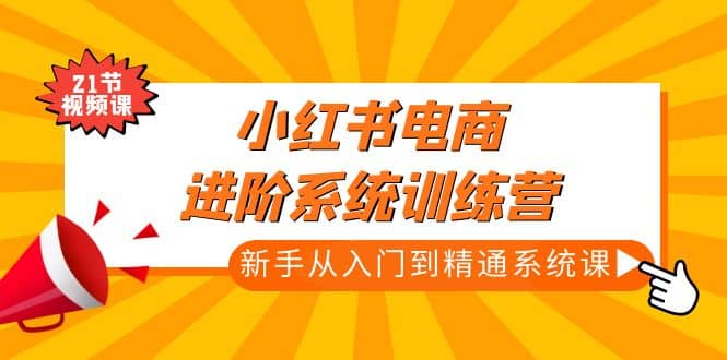 小红书电商进阶系统训练营：新手从入门到精通系统课（21节视频课）-诸葛网创