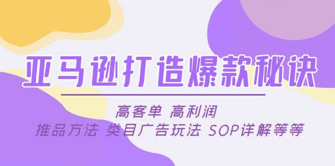 亚马逊打造爆款秘诀：高客单 高利润 推品方法 类目广告玩法 SOP详解等等-诸葛网创