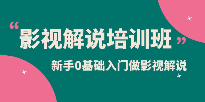 影视解说实战培训班，新手0基础入门做影视解说（10节视频课）-诸葛网创