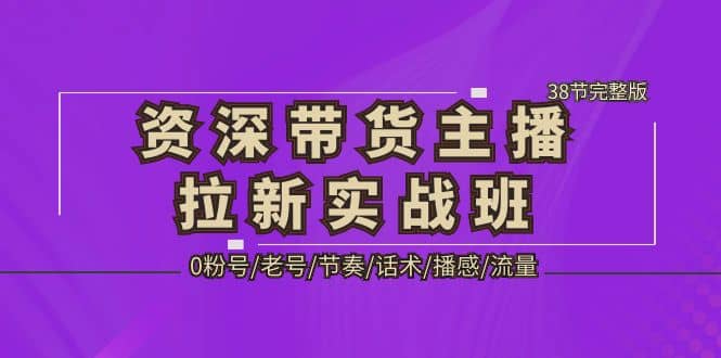 资深·带货主播拉新实战班，0粉号/老号/节奏/话术/播感/流量-38节完整版-诸葛网创