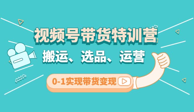 视频号带货特训营(第3期)：搬运、选品、运营、0-1实现带货变现-诸葛网创