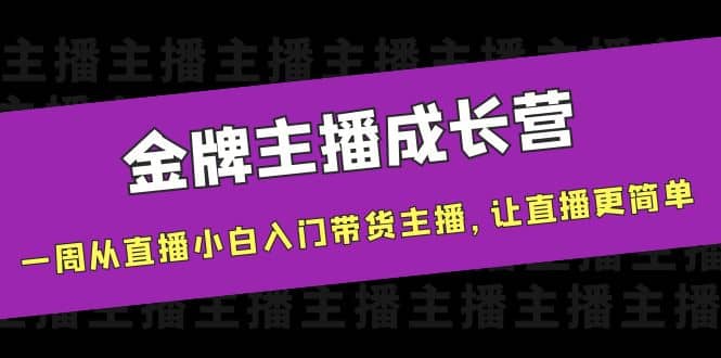 金牌主播成长营，一周从直播小白入门带货主播，让直播更简单-诸葛网创