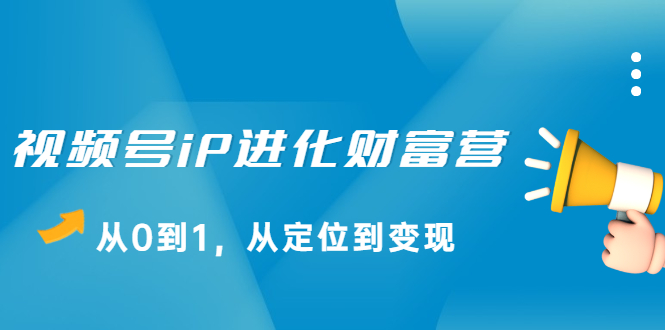 视频号iP进化财富营第1期，21天从0到1，从定位到变现-诸葛网创