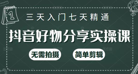 抖音好物分享实操课，无需拍摄，简单剪辑，短视频快速涨粉（125节视频课程）-诸葛网创