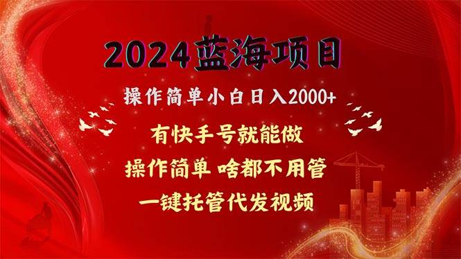 2024蓝海项目，网盘拉新，操作简单小白日入2000+，一键托管代发视频，…-诸葛网创