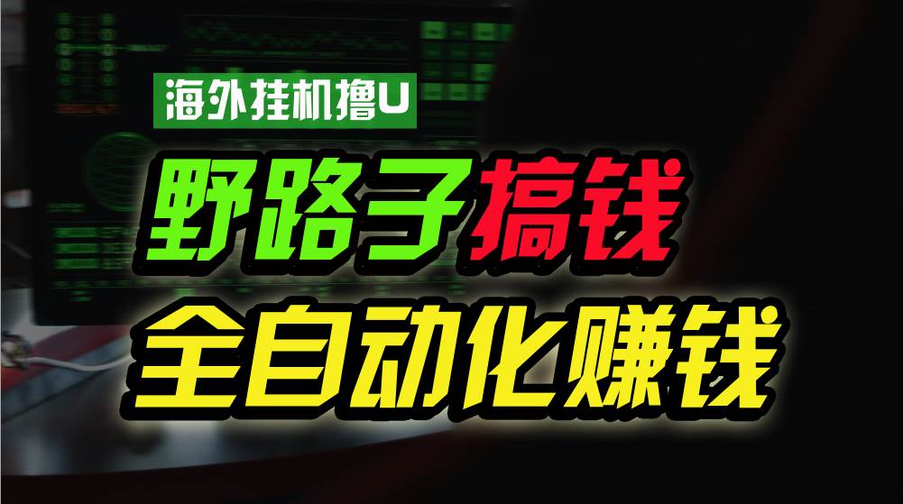 海外挂机撸U新平台，日赚8-15美元，全程无人值守，可批量放大，工作室内…-诸葛网创