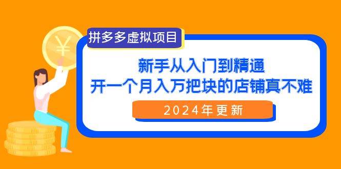 拼多多虚拟项目：入门到精通，开一个月入万把块的店铺 真不难（24年更新）-诸葛网创