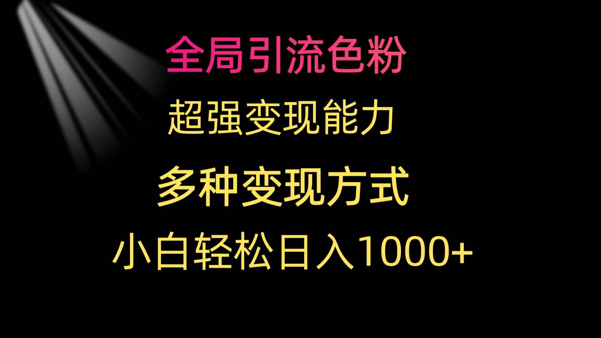 全局引流色粉 超强变现能力 多种变现方式 小白轻松日入1000+-诸葛网创