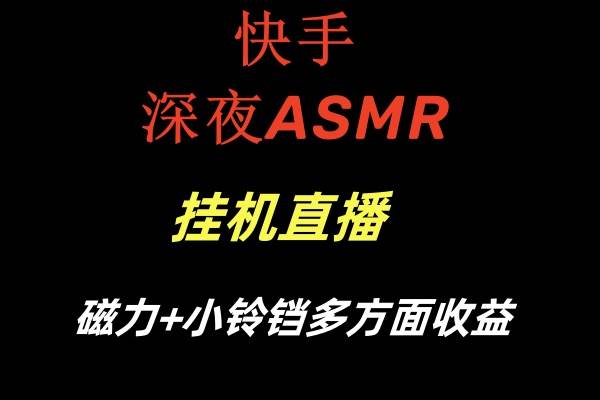 快手深夜ASMR挂机直播磁力+小铃铛多方面收益-诸葛网创