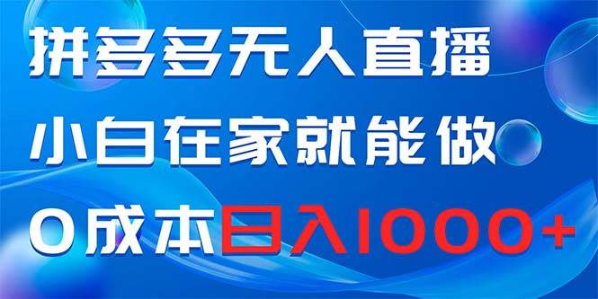 拼多多无人直播，小白在家就能做，0成本日入1000+-诸葛网创