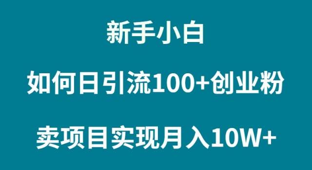 新手小白如何通过卖项目实现月入10W+-诸葛网创