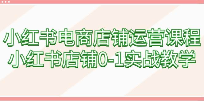 小红书电商店铺运营课程，小红书店铺0-1实战教学（60节课）-诸葛网创