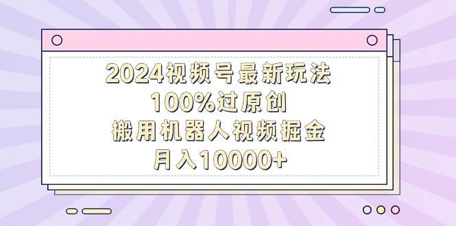 2024视频号最新玩法，100%过原创，搬用机器人视频掘金，月入10000+-诸葛网创