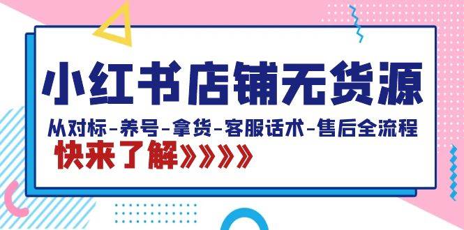 小红书店铺无货源：从对标-养号-拿货-客服话术-售后全流程（20节课）-诸葛网创