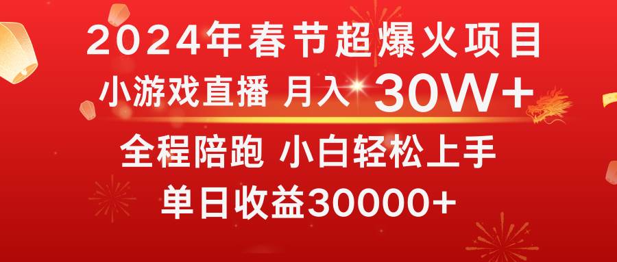 龙年2024过年期间，最爆火的项目 抓住机会 普通小白如何逆袭一个月收益30W+-诸葛网创