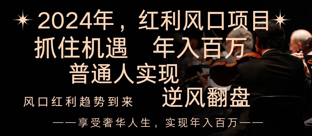 2024红利风口项目来袭，享受第一波红利，逆风翻盘普通人也能实现，年入百万-诸葛网创