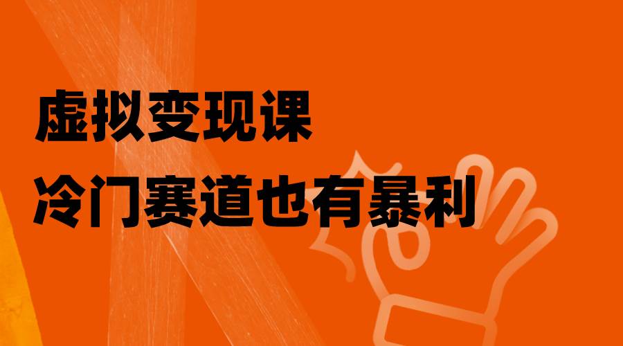 虚拟变现课，冷门赛道也有暴利，手把手教你玩转冷门私域-诸葛网创