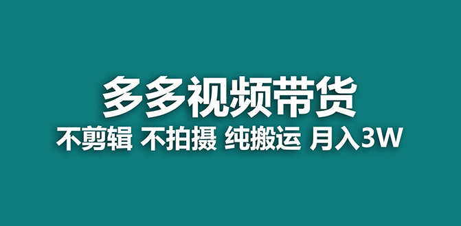 【蓝海项目】多多视频带货，纯搬运一个月搞了5w佣金，小白也能操作【揭秘】-诸葛网创