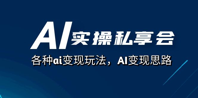 AI实操私享会，各种ai变现玩法，AI变现思路（67节课）-诸葛网创