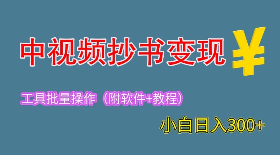 2023中视频抄书变现（附工具+教程），一天300+，特别适合新手操作的副业-诸葛网创