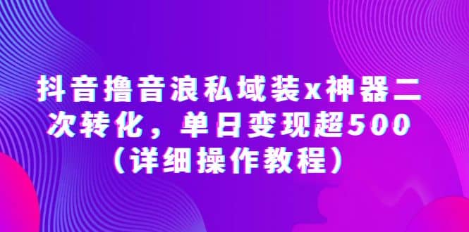 抖音撸音浪私域装x神器二次转化，单日变现超500（详细操作教程）-诸葛网创