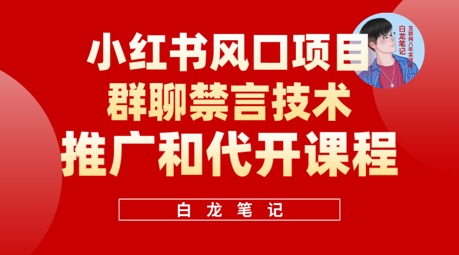 小红书风口项目日入300+，小红书群聊禁言技术代开项目，适合新手操作-诸葛网创