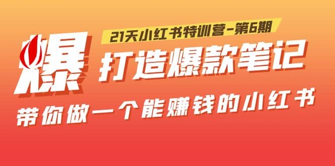 21天小红书特训营-第6期，打造爆款笔记，带你做一个能赚钱的小红书-诸葛网创