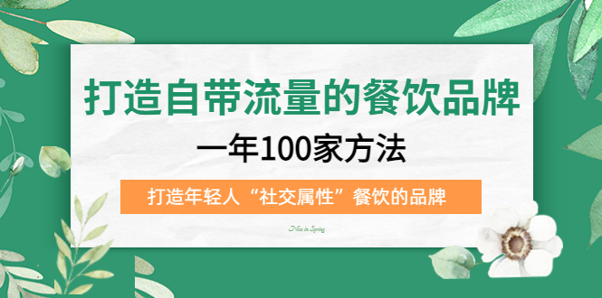 打造自带流量的餐饮品牌：一年100家方法 打造年轻人“社交属性”餐饮的品牌-诸葛网创