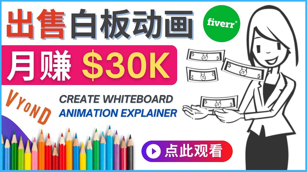 如何用最简单制作白板动画（WhiteBoard Animation）月赚3万美元-诸葛网创