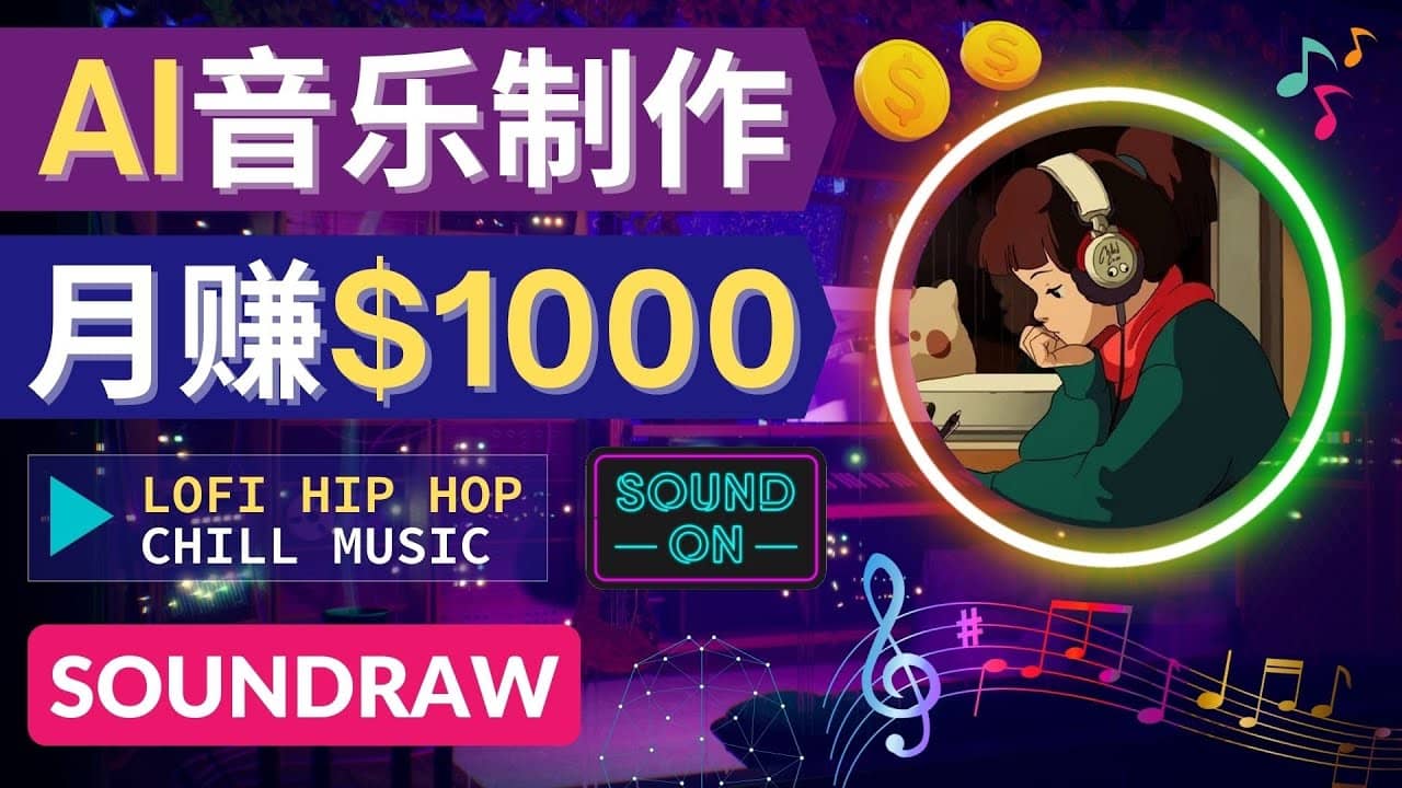 无需任何音乐基础： 使用AI软件制作Lofi Hip Hop Chill Music 月赚1000美元-诸葛网创