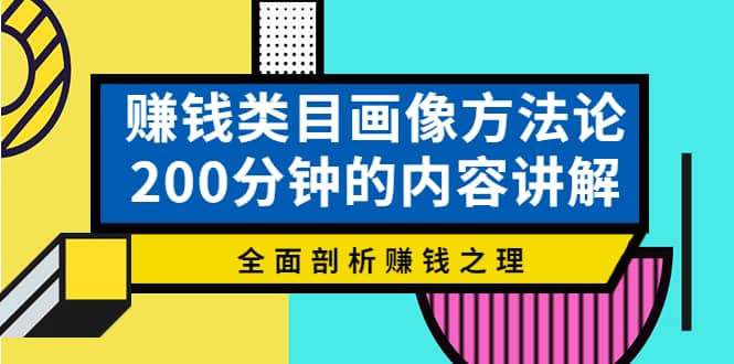 赚钱类目画像方法论，200分钟的内容讲解，全面剖析赚钱之理-诸葛网创