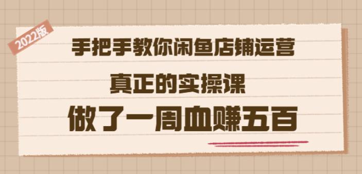 2022版《手把手教你闲鱼店铺运营》真正的实操课做了一周血赚五百(16节课)-诸葛网创