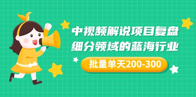 某付费文章：中视频解说项目复盘：细分领域的蓝海行业 批量单天200-300收益-诸葛网创