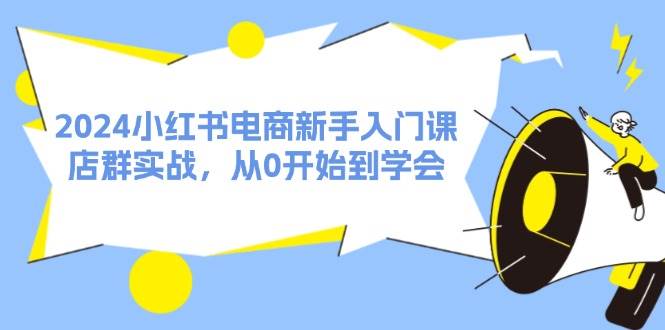 2024小红书电商新手入门课，店群实战，从0开始到学会（31节）-诸葛网创