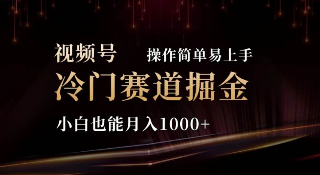 2024视频号冷门赛道掘金，操作简单轻松上手，小白也能月入1000+-诸葛网创