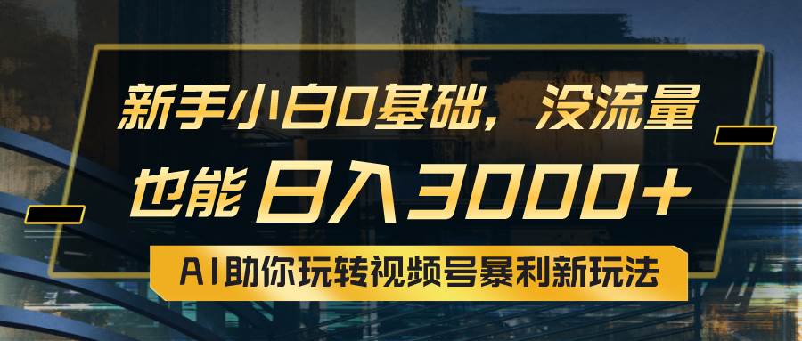 小白0基础，没流量也能日入3000+：AI助你玩转视频号暴利新玩法-诸葛网创