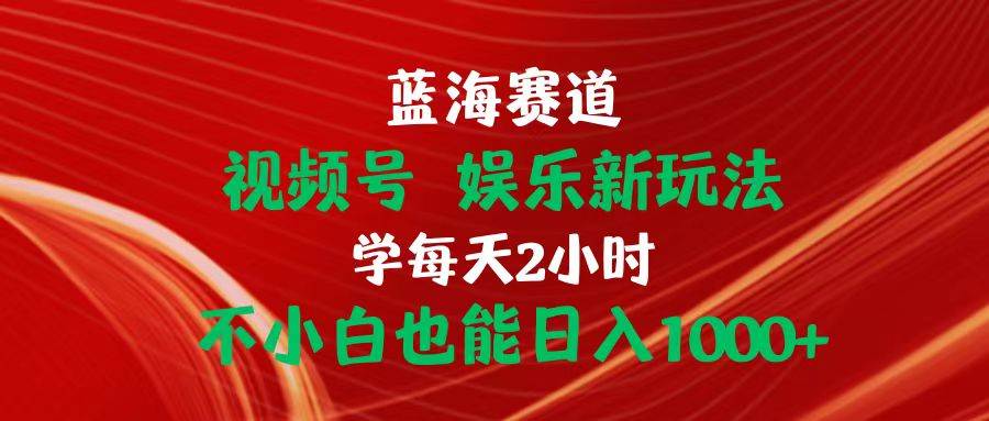 蓝海赛道视频号 娱乐新玩法每天2小时小白也能日入1000+-诸葛网创